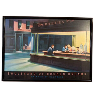 1987 Print - Boulevard of Broken Dreams Nighhawks by Gottfried Helnwein 42 x 30"